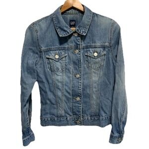 Vintage GAP Jacket Womens Medium Boxy Cropped Fit 80s 90s Trucker Denim Jean